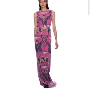 Mara Hoffman Caravan Elephant Peacock Print Maxi Dress Size 4 Pink